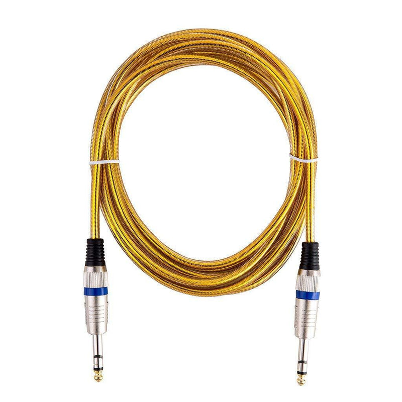 [AUSTRALIA] - Bearstar 6FT Stereo Zinc Metal Terminal Golden OFC Micriophone Cable Guitar Cable Premium Musical Instrument Cable 6 FT 1 PACK 