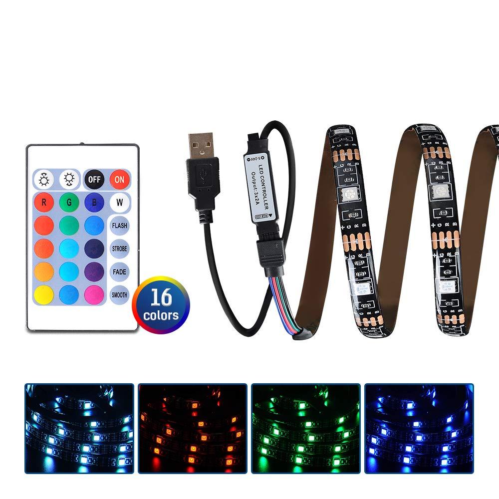 [AUSTRALIA] - LED Strip Lights 9.8ft Flexible Color Changing RGB LED with Remote Control Dimmable Light DC5V 1-3W IP65 Waterproof USB LED Light Strip for Bedroom,Living Room,Kitchen or Party 