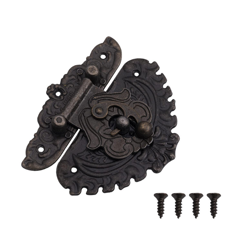 MroMax 1 Sets Closed Hasp Lock 3.39" x 2.99"Rectangular Hasp Lock Zinc Alloy Latch Lock Bronze Tone 86mm x 76mm (LxW)