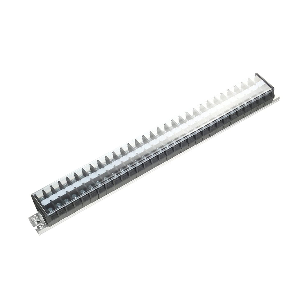 Fielect TD-2030 DIN Rail Terminal Block Row 30 Positions 660V 20A Covered Barrier Screw Terminal Block Wire Barrier Block Terminal Strip, 1Pcs