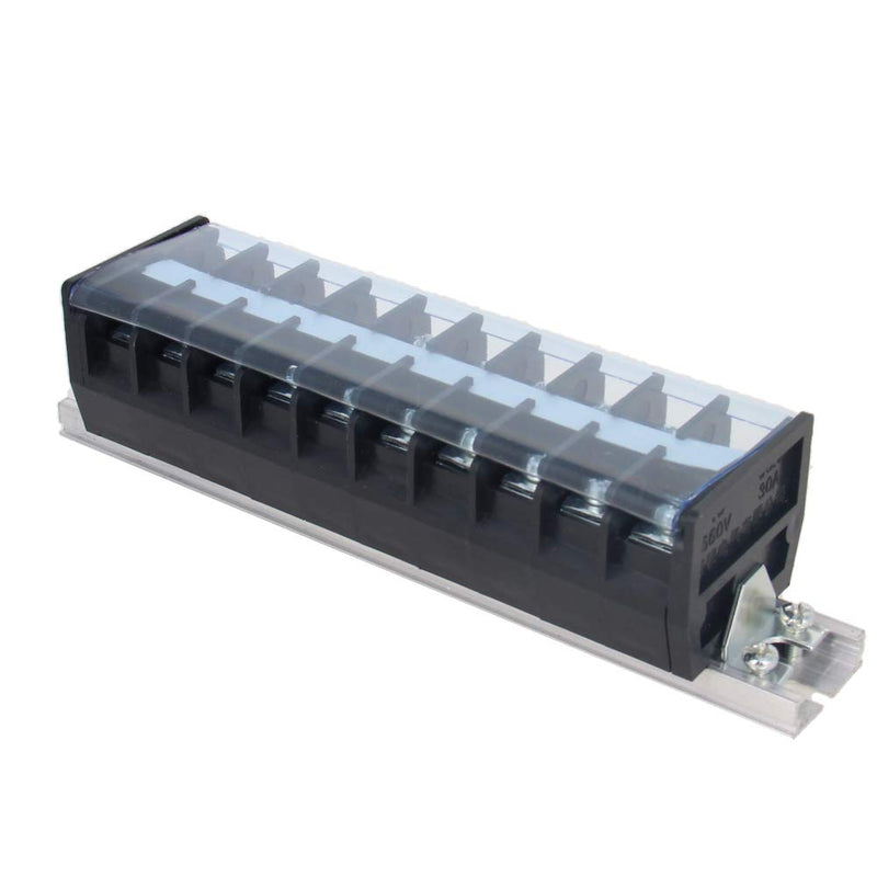 Fielect Screw Terminal Strip Dual Rows 10 Positions 660V 30A Covered Barrier Terminal Strip Block Wire Barrier Block, TD-3010 1Pcs