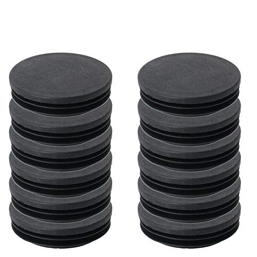 [AUSTRALIA] - MroMax 12PCS 63mm/2.48" Dia Plastic Tubing Plug Round Post End Caps for Handrail Stair Newel Guardrail Tube Black 