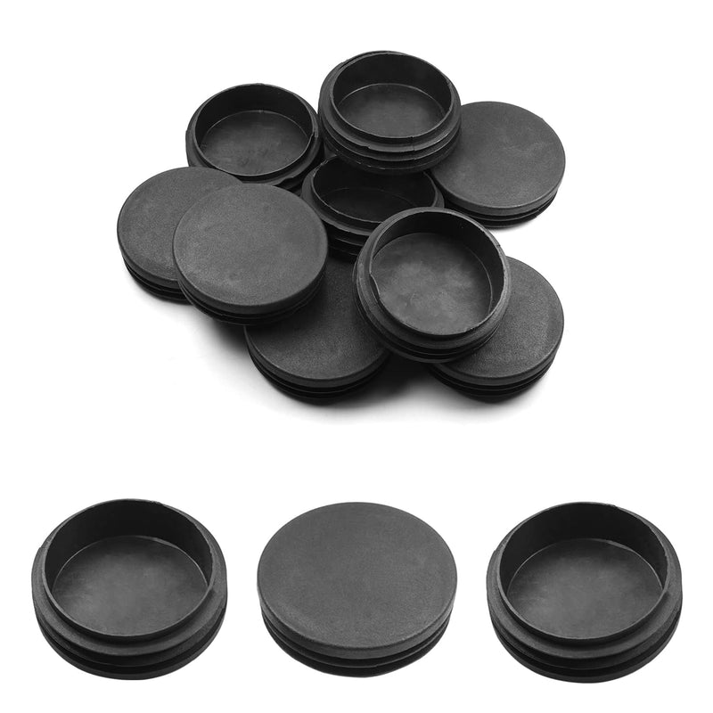 MroMax 10PCS 76mm/2.99" Dia Plastic Tubing Plug Round Post End Caps for Handrail Stair Newel Guardrail Tube Black Dia 76mm