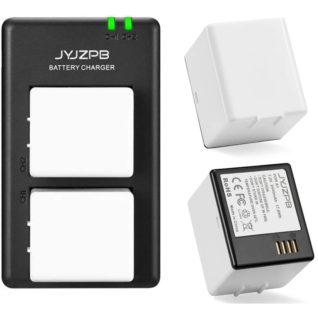 JYJZPB 2-Packs Rechargeable Battery Compatible with Arlo Pro, Arlo Pro 2 VMA4400, and Dual LCD Charger for Arlo Pro, Arlo Pro 2, and Arlo Security Light Batteries
