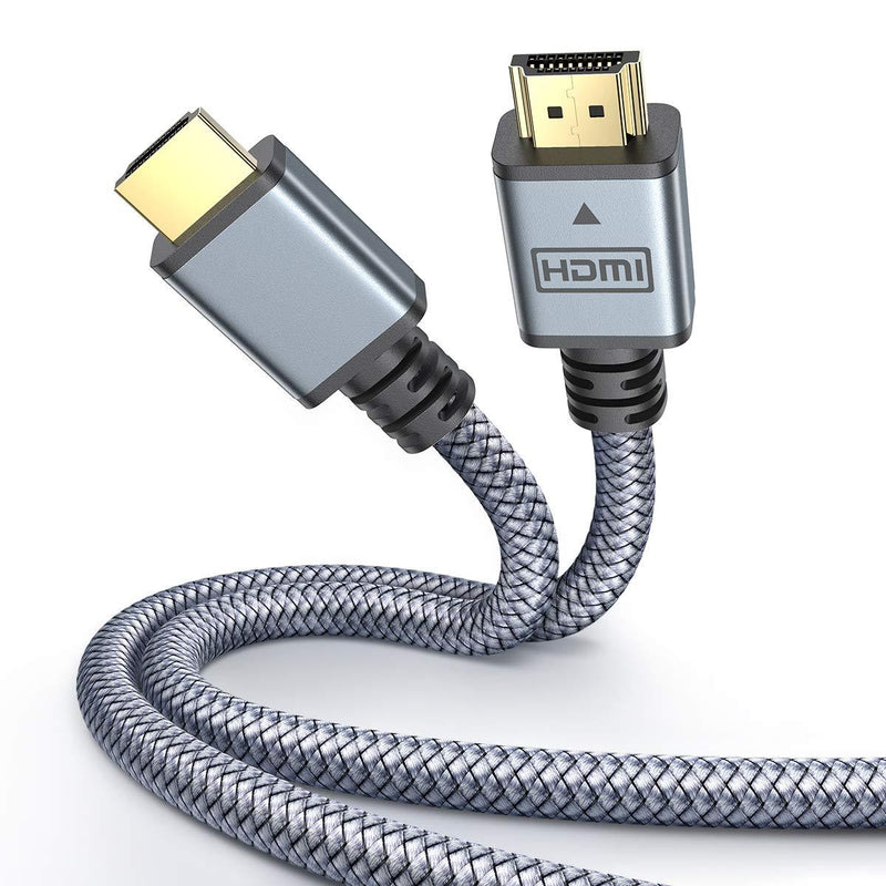 HDMI Cable 4K@60HZ 6FT, 18Gbps High Speed 4K HDMI 2.0 Cable, Durable Nylon Braided Ultra HD HDMI Cord Supports HDR, 3D, ARC, 2160P, 1080P for Laptop, Monitor, PS5, PS4, Xbox, Fire TV, Apple TV & More Gray