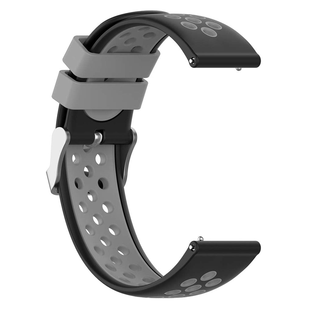 LOKEKE for Garmin Venu Replacement Wrist Band - 20mm Dual-Colors Replacement Silicone Wrist Watch Band Strap for Garmin Venu/Vivoactive 3 Music(Silicone Black +Gray)