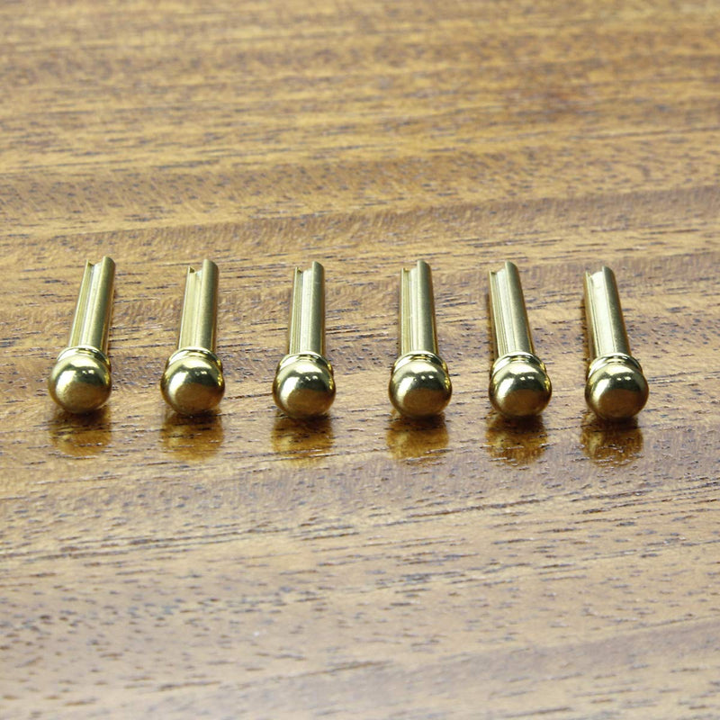 FLEOR 6pcs Guitar Bridge Pins Brass Acoustic Guitar End Pin Set