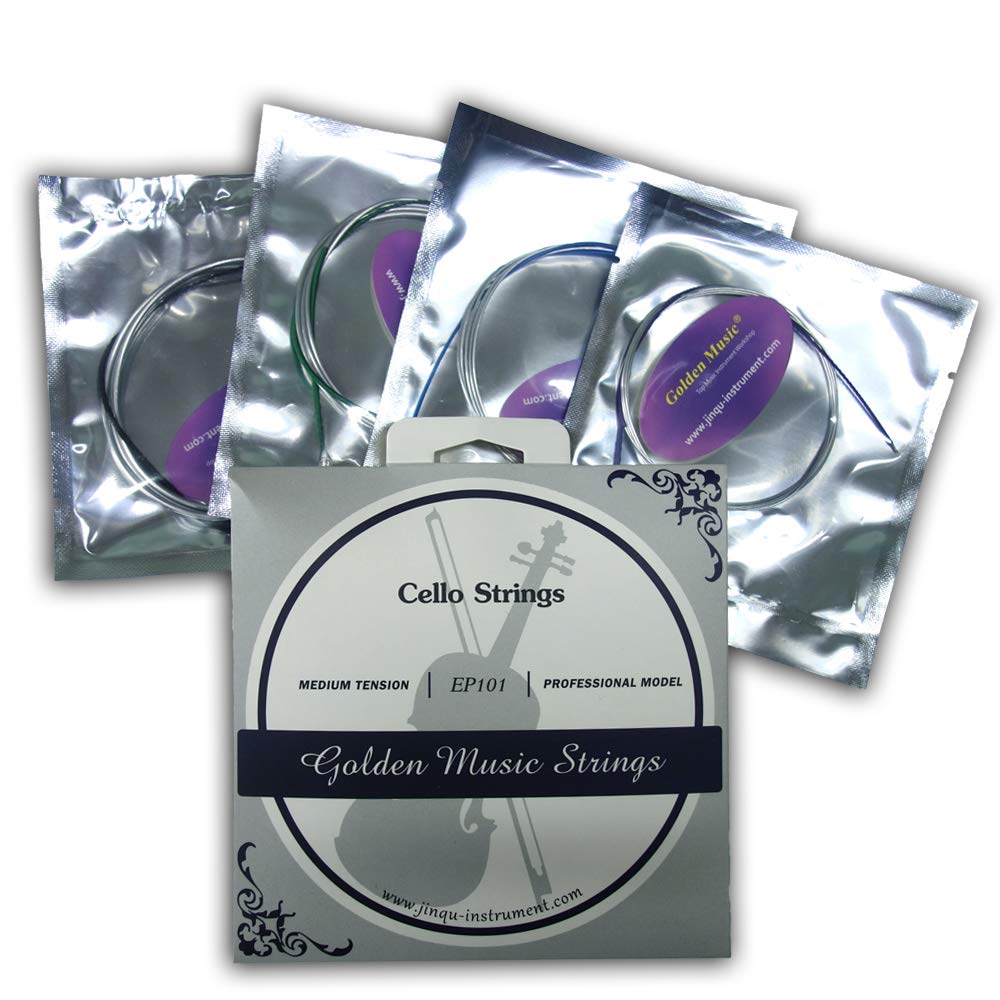 Cello Strings One Full Set A-D-G-C Strings Steel Steel Core Nickel Alloy Wound (4/4)