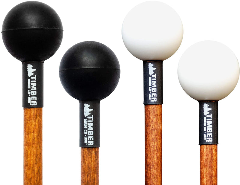 Timber Drum Co. (MADE IN U.S.A.) Mallet Combo - Includes T2HP (Hard Poly) and TMD2 (Soft Rubber)