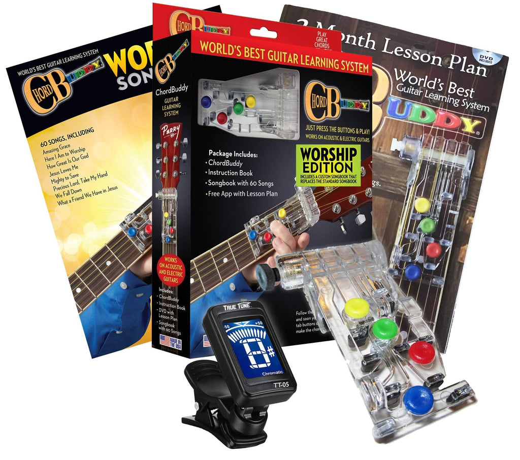 Chord Buddy Worship Edition Guitar Training Device Teaching Aid with Gospel Songbook, Lessons and Tuner