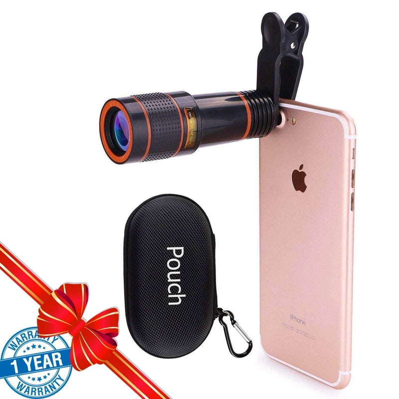 [AUSTRALIA] - Cell Phone Camera Lens, SEVENKA 12X Telephoto Universal Clip On hd Lens Compatible with iPhone 12/11 Pro Max X XS Max XR/8/7/6/6s, Samsung, Android and Smartphone with Travel Case 