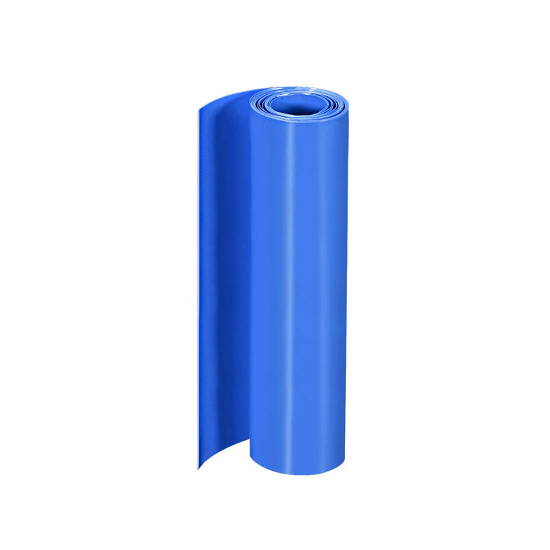 uxcell PVC Heat Shrink Tube 200mm Flat Width Wrap for Dual Layer 18650 2 Meter Blue