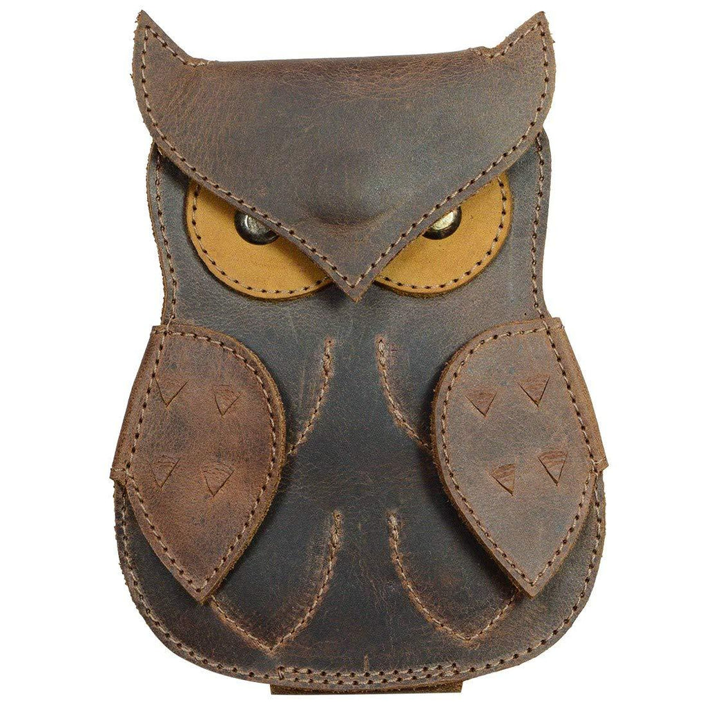 Hide & Drink, Leather Guitar Pick Case Owl Design, Plectrum Case, Guitarist Gifts, Musician Accessories, Handmade Includes 101 Year Warranty :: Bourbon Brown