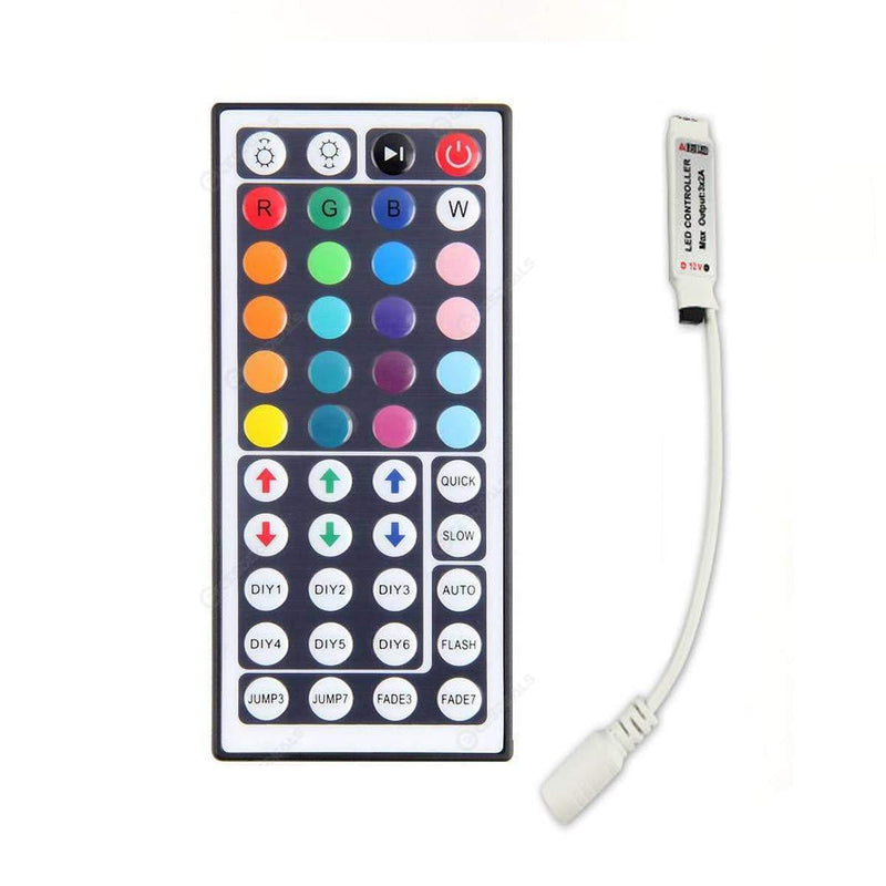 [AUSTRALIA] - VeeDoo 44 Key RGB LED Strip Light Remote Control with Controller Adapter for SMD 5050 3528 2835 RGB Colored Flexible LED Tape Light 