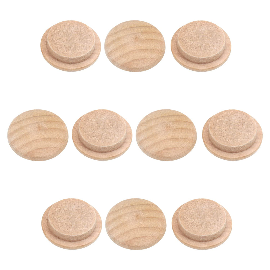 MroMax 100Pcs Round Wood Button Plugs 0.59" Dia Cherry Hardwood Furniture Buttons Caps 15mm Wooden Screw Covers for Screw Holes Craft Furniture Decoration Woodworking