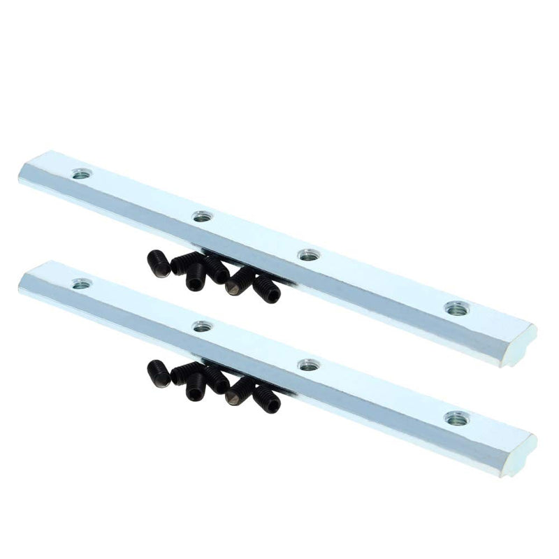 [AUSTRALIA] - MroMax 40 Series Linear Connector 7.09" x 0.79" x 0.39" (L x W x T) Carbon Steel Galvanized Silver Straight Piece Connection Part 2PCS PCS 