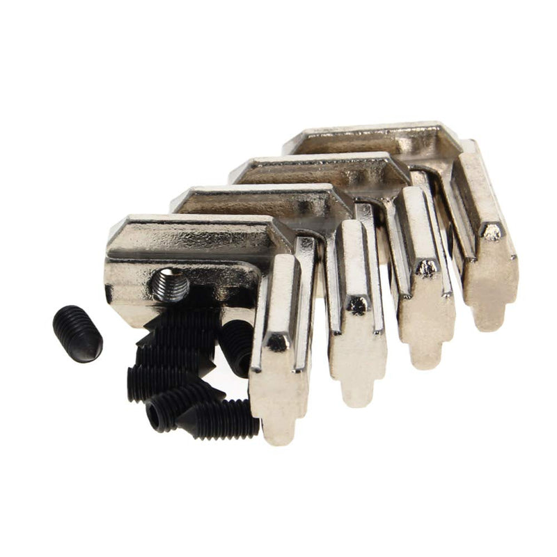 MroMax Internal Joint Bracket 1.5" x 1.22" (L x H), Internal Angle Connector 40 Series for Aluminum Extrusion Profiles, Silver 4 PCS (with Set Screw)