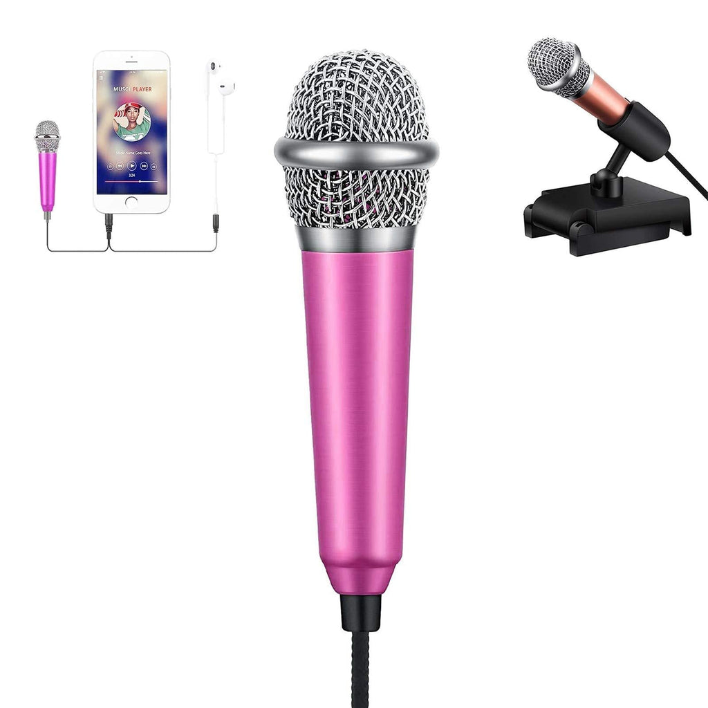 [AUSTRALIA] - Mini Microphone Portable Vocal/Instrument Microphone for Mobile Phone Laptop Notebook Apple iPhone Samsung Android(Pink) 