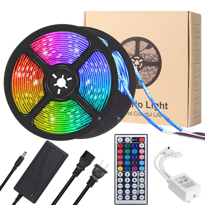 [AUSTRALIA] - LED Strip Lights, YORMICK 32.8 feet Waterproof Flexible Tape Lights Color Changing 5050 RGB 300 LEDs Light Strips Kit with 44 Keys IR Remote Controller and 12V Power Adaptor for Home, Bedroom, Kitchen 