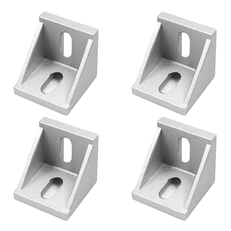 MroMax 4PCS Inner Angle Bracket Gusset Aluminum Alloy Inner Joint Bracket Suitable for 4545 Series Aluminum Extrusion Profile Silver