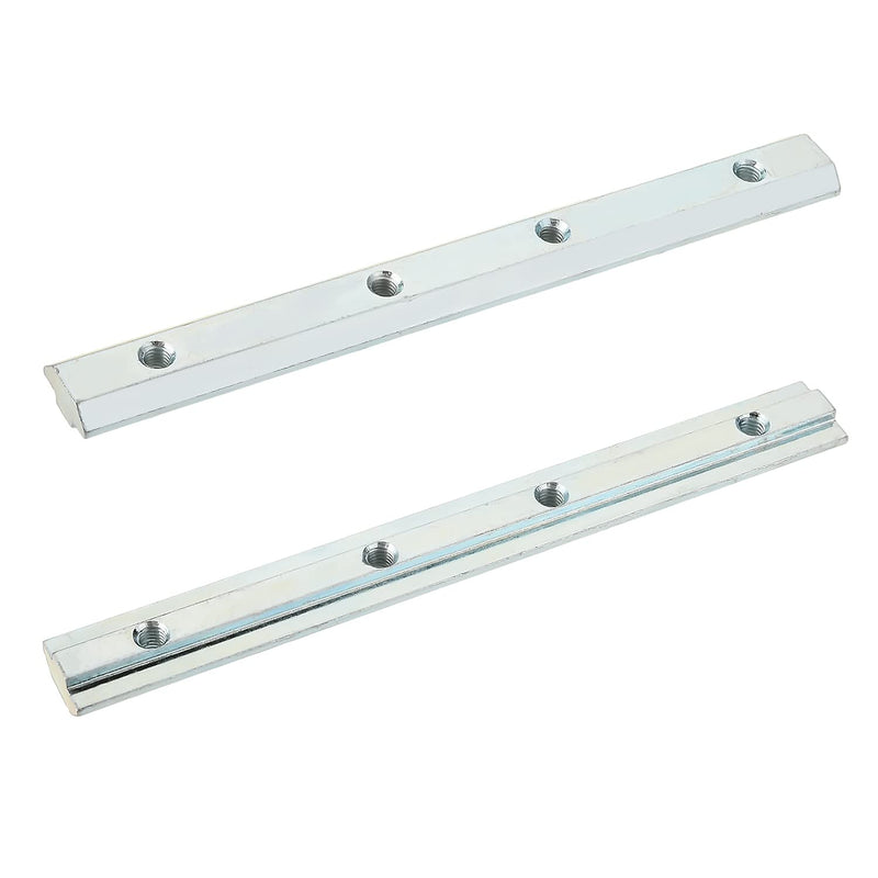 MroMax 40 Series Linear Connector 7.09" x 0.79" x 0.39" (L x W x T) Carbon Steel Galvanized Silver Straight Piece Connection Part 2PCS