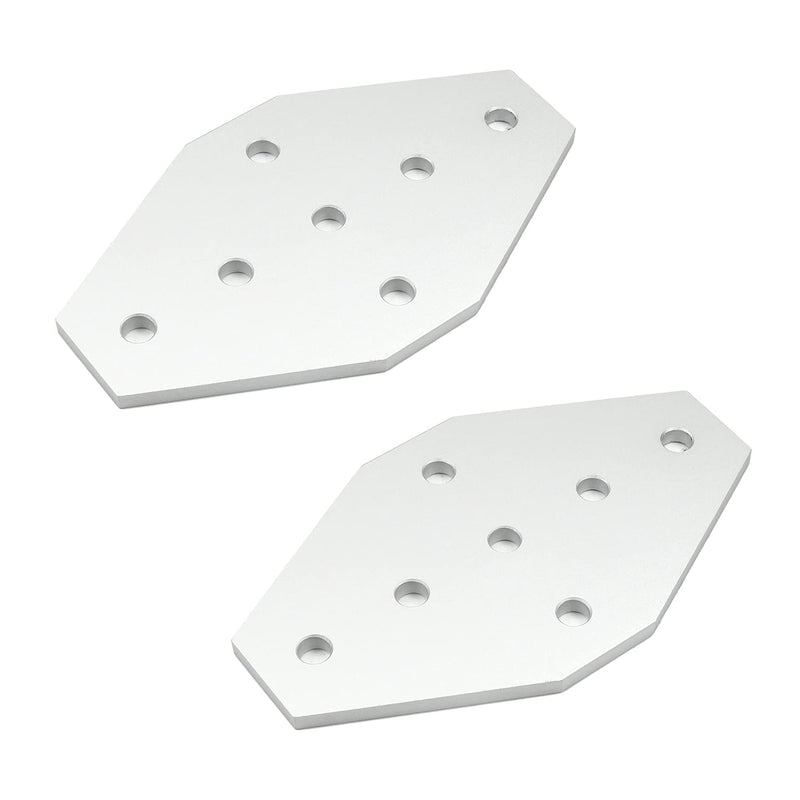 MroMax 3 Pcs Aluminum Alloy Outside Joining Plate 3.94" x 2.36" x 0.16" (L x W x T) with 7Hole Joint Bracket Silver
