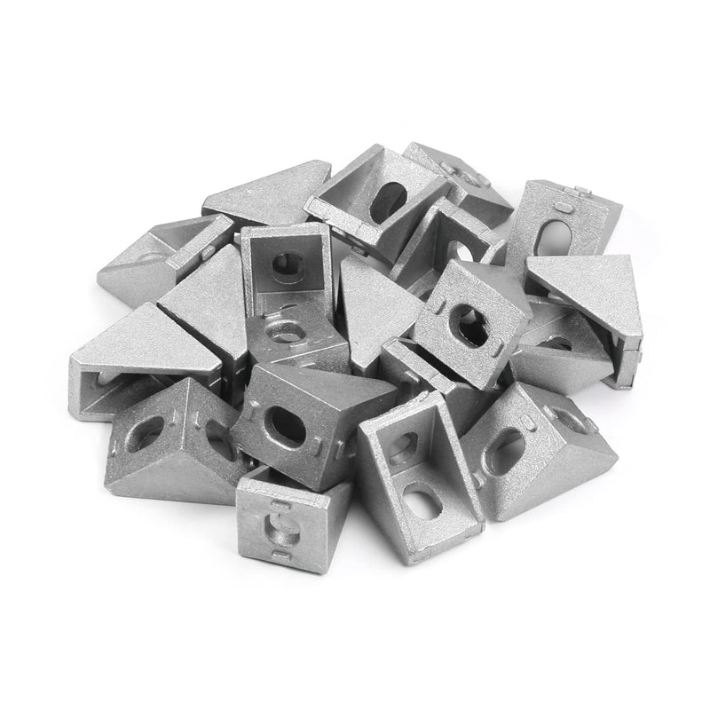 MroMax 20PCS Inner Angle Bracket Gusset Aluminum Alloy Inner Joint Bracket Suitable for 2020 Series Aluminum Extrusion Profile Silver
