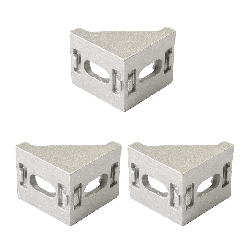 MroMax 10PCS Inner Angle Bracket Gusset Aluminum Alloy Inner Joint Bracket Suitable for 3030 Series Aluminum Extrusion Profile Silver