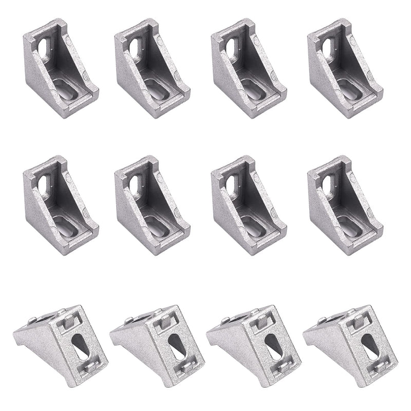 MroMax 25PCS Inner Angle Bracket Gusset Aluminum Alloy Inner Joint Bracket Suitable for 2028 Series Aluminum Extrusion Profile Silver