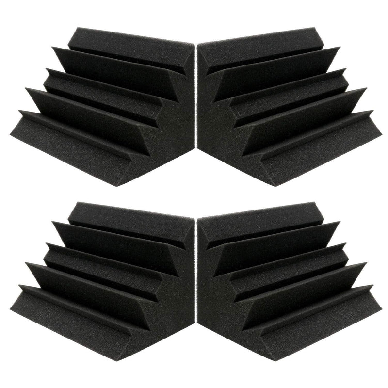 [AUSTRALIA] - Acoustic Foam Bass Trap Soundproof Padding Studio Corner Wall 7”×7”×12” (4 pack) 4 pack black 