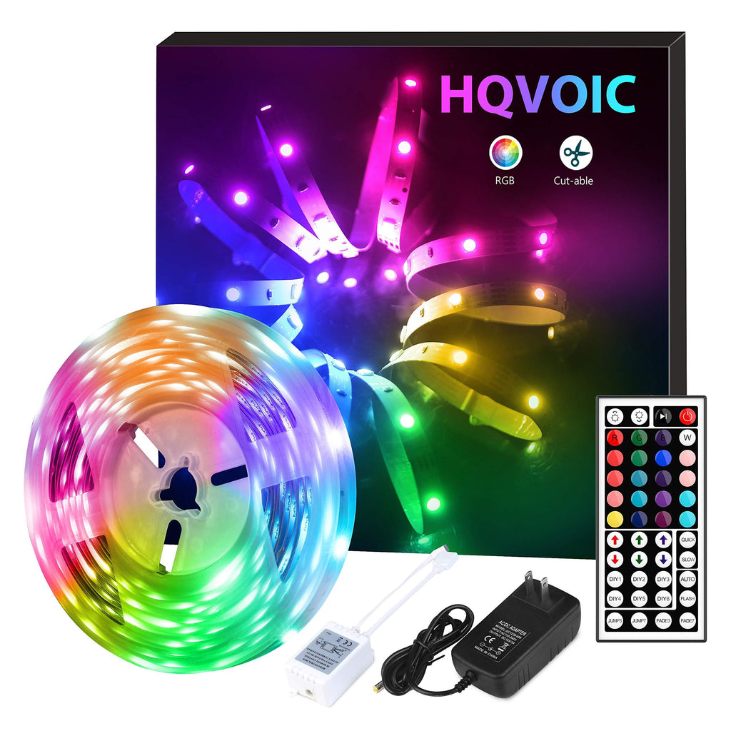 [AUSTRALIA] - HQVOIC LED Strip Lights 16.4ft Tape Lights Color Changing 5050 RGB LEDs Light Strips Kit with Remote for Home Lighting Kitchen Bed Flexible Rope Lights for Bedroom Home Decoration Non-waterproof 