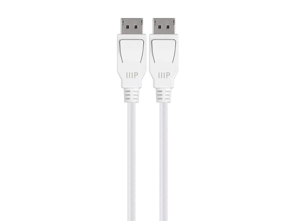 Monoprice DisplayPort 1.4 Cable - 6 Feet - White, 8K Capable, UHD, HDR, HBR3, DSC 1.2, 32.4Gbps, Compatible to PC, Laptop, TV - Select Series, 139503