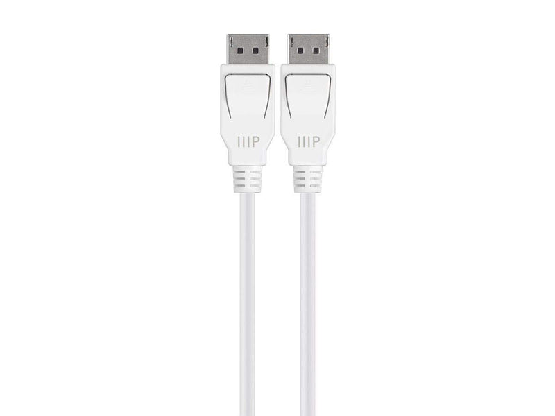 Monoprice DisplayPort 1.4 Cable - 6 Feet - White, 8K Capable, UHD, HDR, HBR3, DSC 1.2, 32.4Gbps, Compatible to PC, Laptop, TV - Select Series, 139503