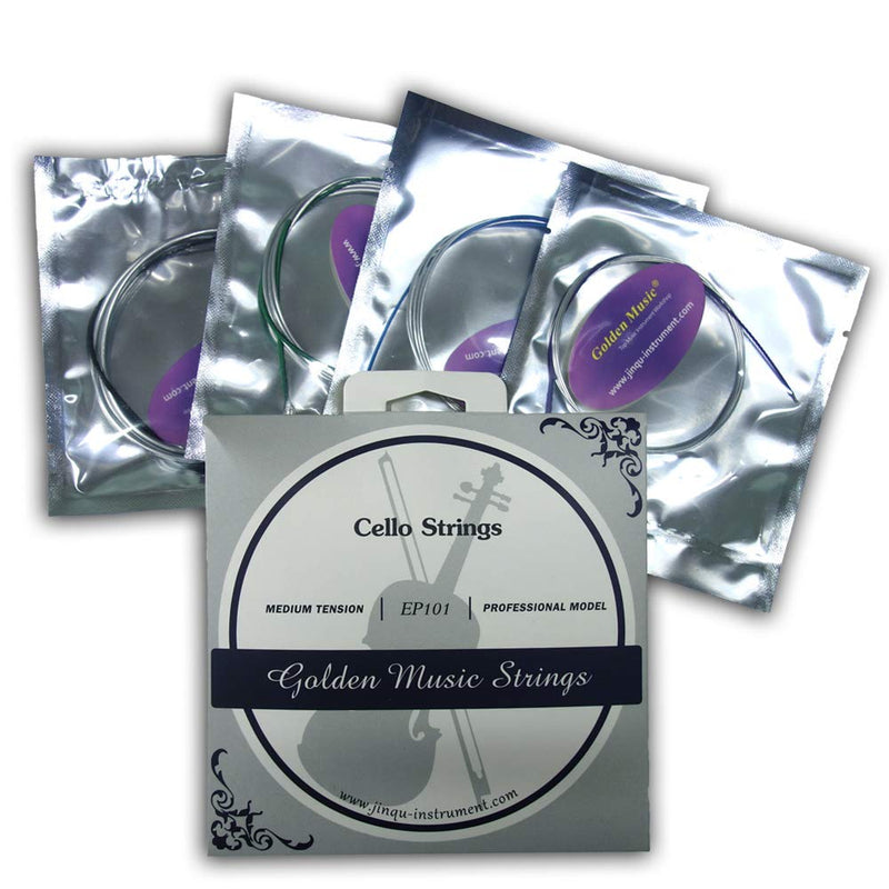 JinQu Cello Strings 1/2 Full Set A-D-G-C Strings Steel Steel Core Nickel Alloy Wound