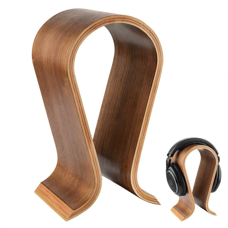 Wooden Omega Headphones Stand/Wooden Headphone Hanger/Wood Headset Holder/Omega Earphone Desk Display Hanger - Wooden Headsets Walnut Finish - LinkIdea