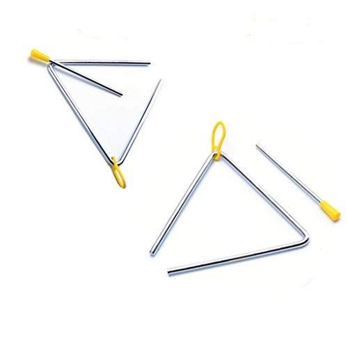 Honeypomelo 2 Pack Musical Triangles Steel Percussion instrument, Music Traditional Triangle with Striker For Music Enlightenment, instrumental ensemble（4",6")