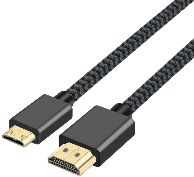 2 Pack Mini HDMI to HDMI Cable 10FT,UseBean High Speed 4K 60Hz Mini HDMI Male to Male HDMI 2.0 Cord,Compatible with Sony/Nikon/Canon Camera, Camcorder,Laptop,Graphics Video Card,Raspberry Pi Zero W Gray