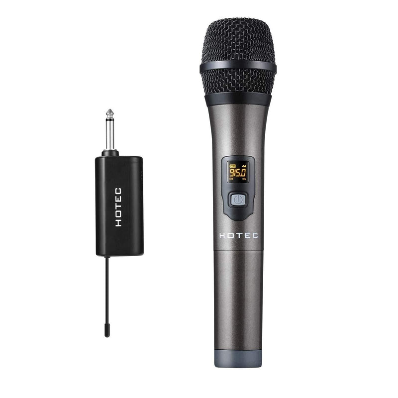[AUSTRALIA] - Hotec UHF Wireless Dynamic Handheld Microphone with Rechargeable 1/4” Output Mini Portable Receiver for Live Performance Over PA, Mixer, Speaker (H-U06C) 