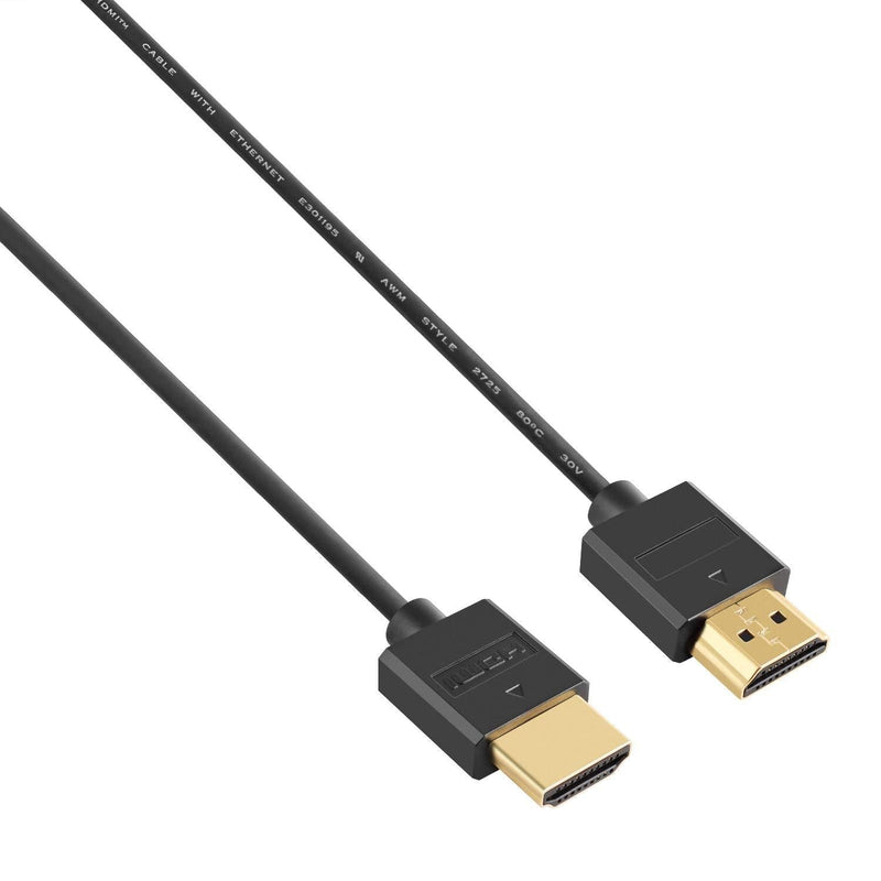 Pasow 4K HDMI Cable Ultra Thin Male to Male 36AWG High Speed Slim Cable (5FT/1.5M) 5FT/1.5M