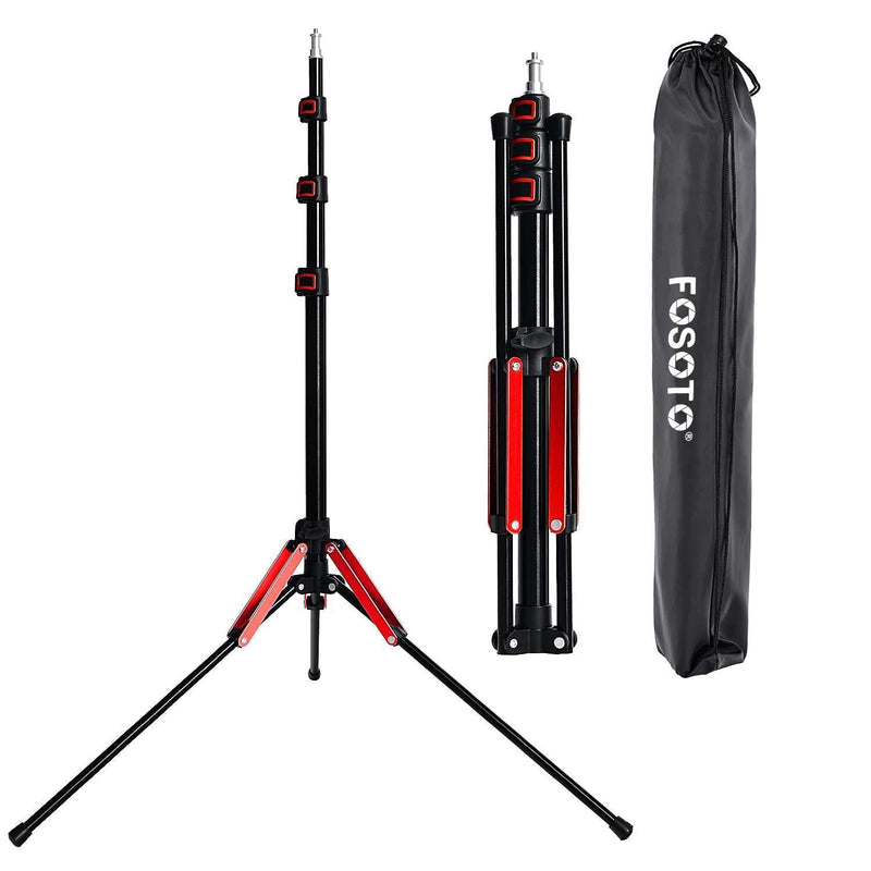FOSOTO Photography 75" Light Stand Super Lightweight Aluminum Alloy Tripod Light Stand Reverse Legs for Ring Lights Relfectors Softboxes Umbrellas Backgrounds Video Studio with Carry Bag