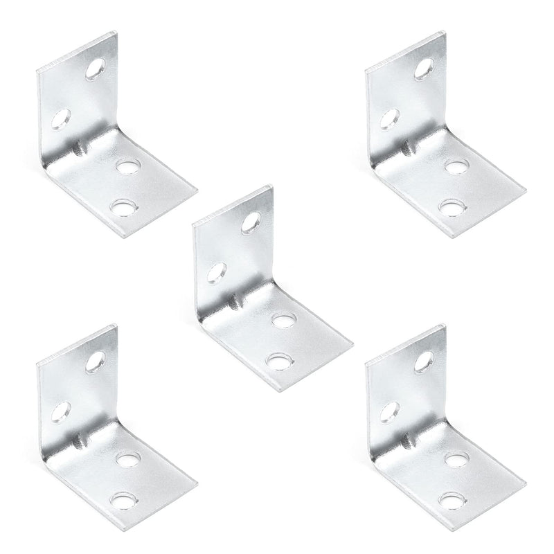 MroMax 20PCS Right Angle Bracket Corner Bracket 1.06" x 0.75" (L x W) Galvanized Angle Bracket Fastener Right Angle Bracket Suitable for Furniture Wooden Cabinet