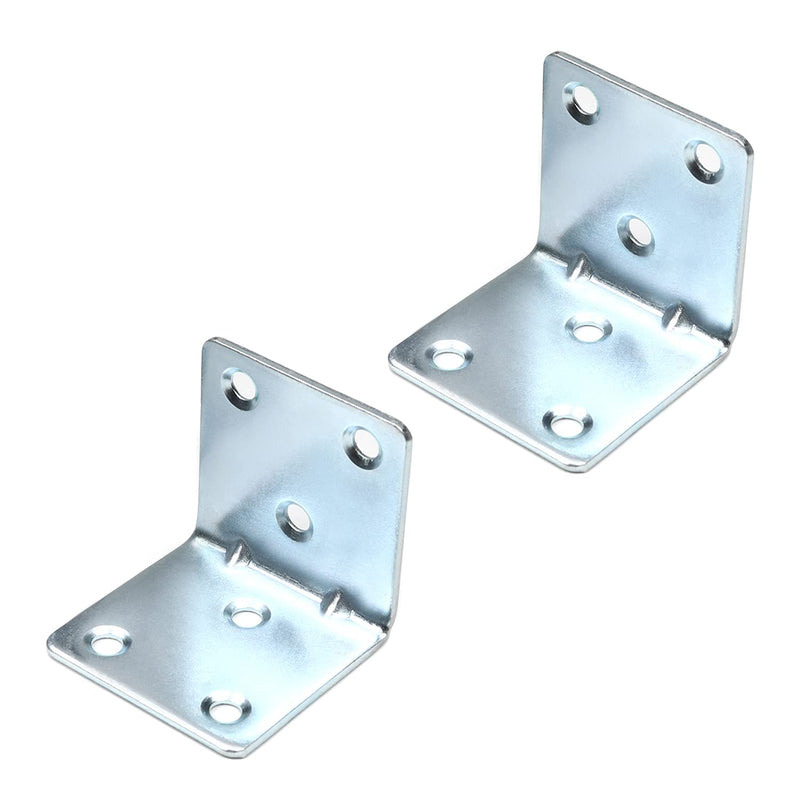 MroMax 10PCS Right Angle Bracket Corner Bracket 1.57" x 1.57" (L x W) Galvanized Angle Bracket Fastener Right Angle Bracket Suitable for Furniture Wooden Cabinet