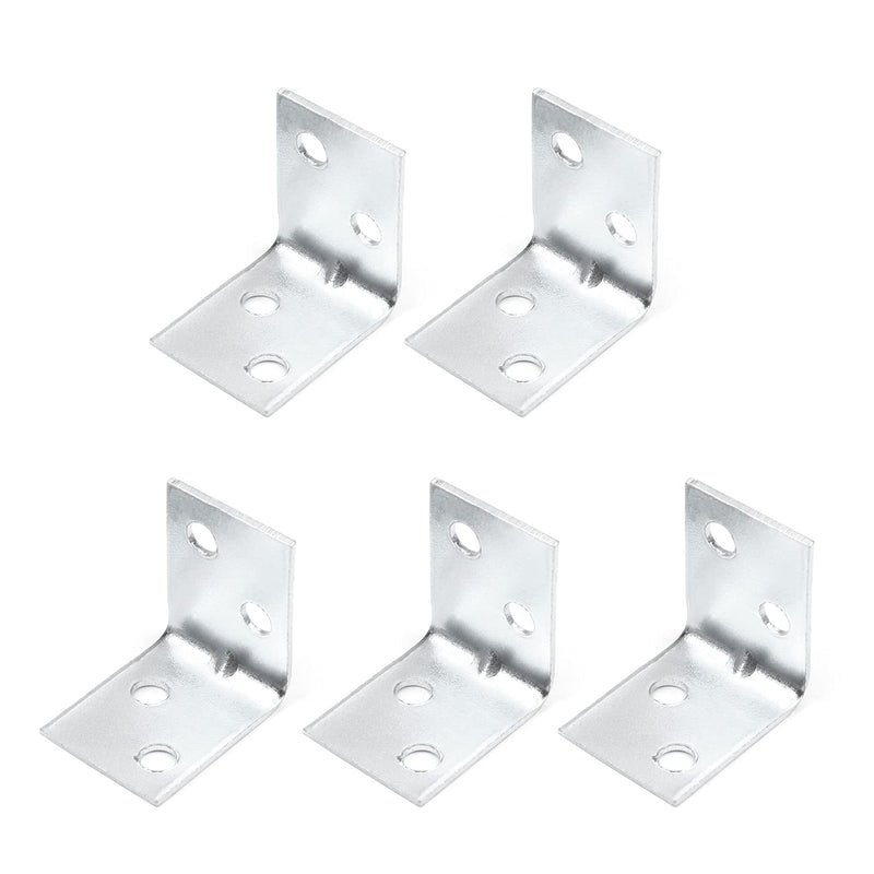 MroMax 50PCS Right Angle Bracket Corner Bracket 1.06" x 0.75" (L x W) Galvanized Angle Bracket Fastener Right Angle Bracket Suitable for Furniture Wooden Cabinet
