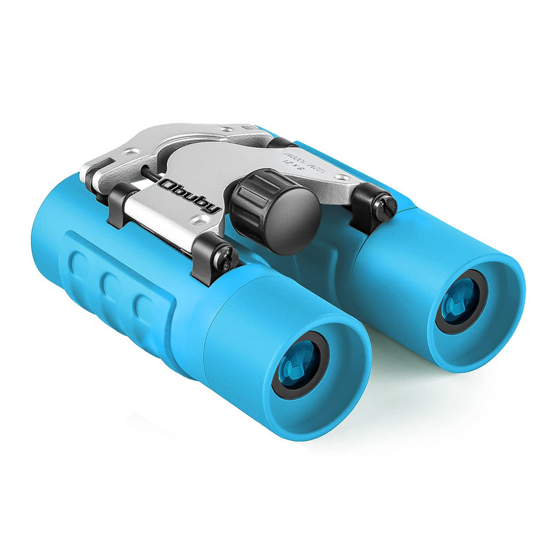 OBUBY Real Binoculars for Kids Gifts for 3-12 Years Boys Girls 8x21 High-Resolution Optics Mini Compact Binocular Toys Shockproof Folding Small Telescope for Bird Watching,Travel, Camping Sky Blue