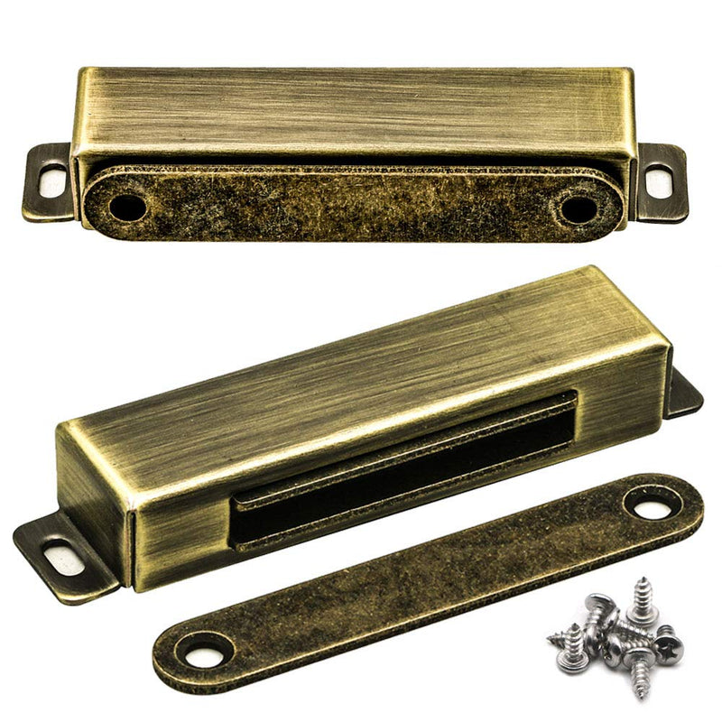 Magnetic Door Catch, Heavy Duty Magnet Latch Cabinet Catches for Cabinets Shutter Closet Furniture Door, Stainless Steel 70 lbs Bronze (2 Pack) 2PCS