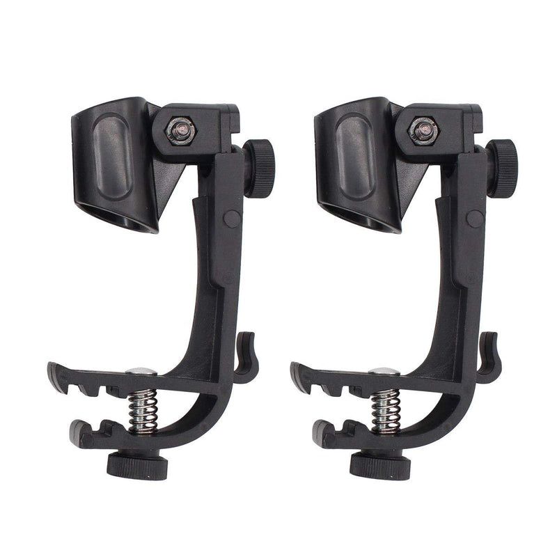 [AUSTRALIA] - XtremeAmazing Drum Microphone Clips for Snare Drum, Snare Rim Adjustable Mount Clamp Holder Gear Studio Pack of 2 