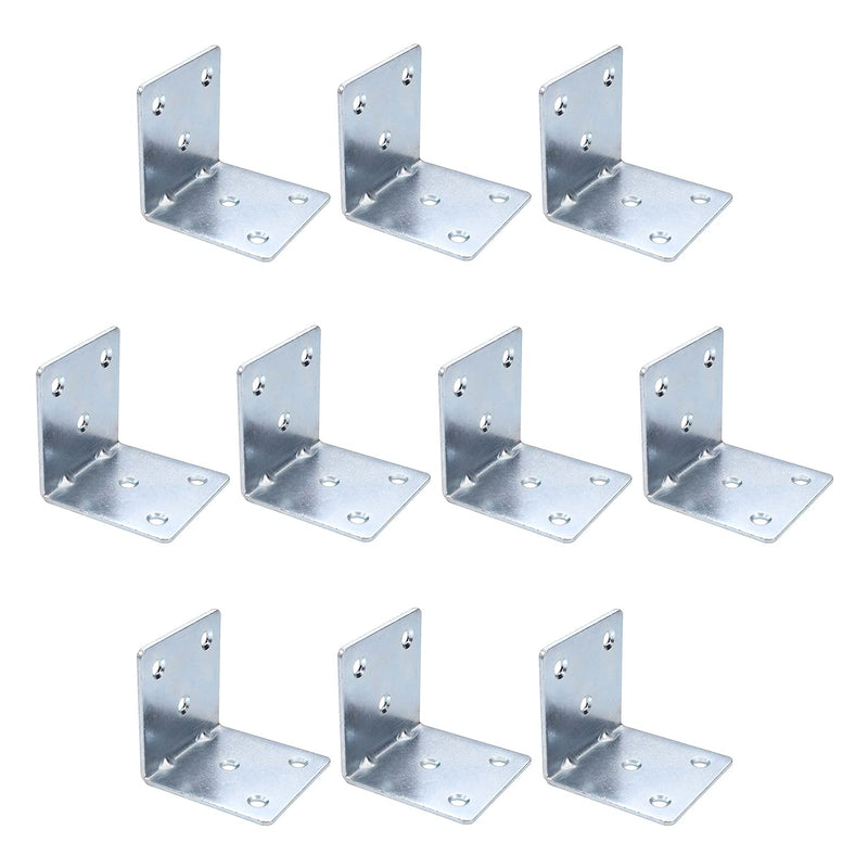 [AUSTRALIA] - MroMax 10PCS Right Angle Bracket Corner Bracket 1.97" x 1.97" (L x W) Galvanized Angle Bracket Fastener Right Angle Bracket Suitable for Furniture Wooden Cabinet 