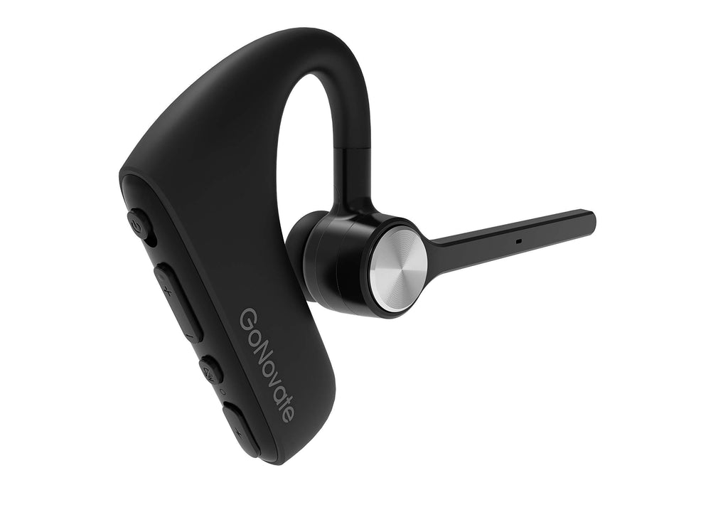 GoNovate C20 Bluetooth Headset 5.0, Dual Mic Noise Canceling 16H Talktime AptX-HD, Bluetooth Earpiece Compatible with iPhone Android, for Driving/Business/Office