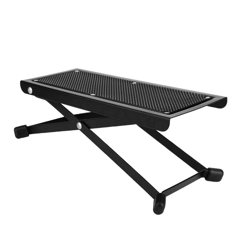 Guitar Foot Stool 4 Adjustable Height Levels Foot Rest Stool Anti-Slip Metal Guitar Pedal for Comfortable and Solid Support