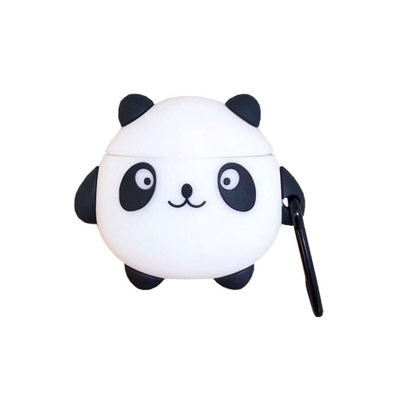 TOUBN Case Compatible with Airpods 1/2, 3D Character Cute Short Legs Smiling Fat Panda Design Silicone Carrying Earphone Protector, Scratch Resistant Waterproof Seamless Fit Protective Earbuds Case Airpods 1, 2